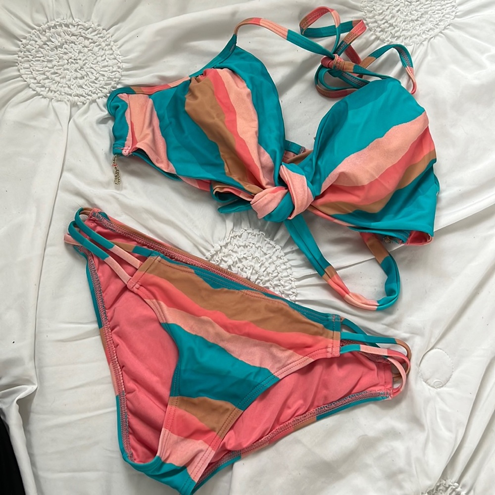 colorful two piece bikini